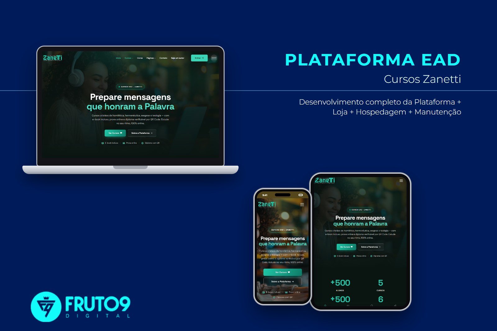 Plataforma EAD Cursos Zanetti - Fruto9 Digital