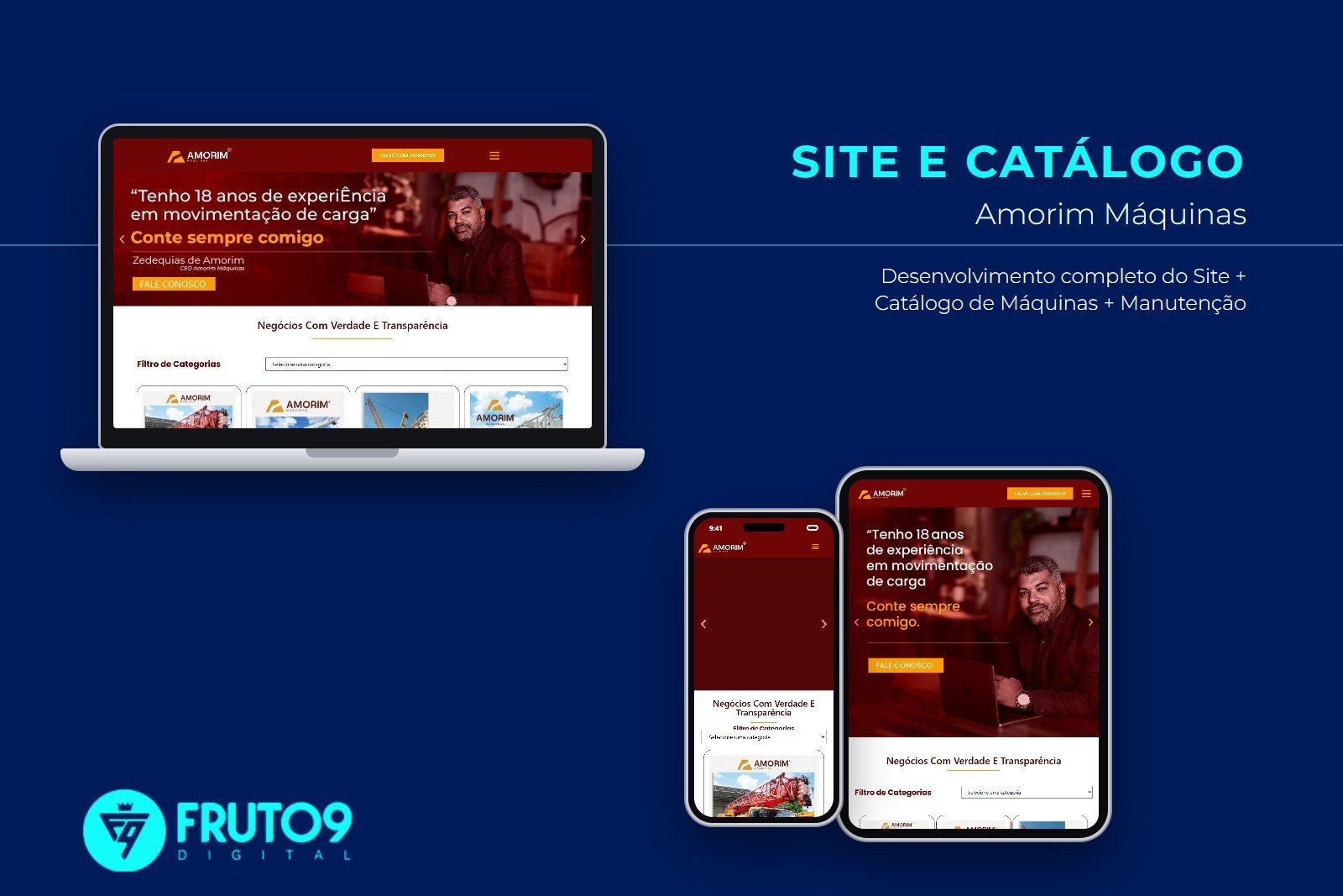 Site e Catálogo Amorim Máquinas - Fruto9 Digital