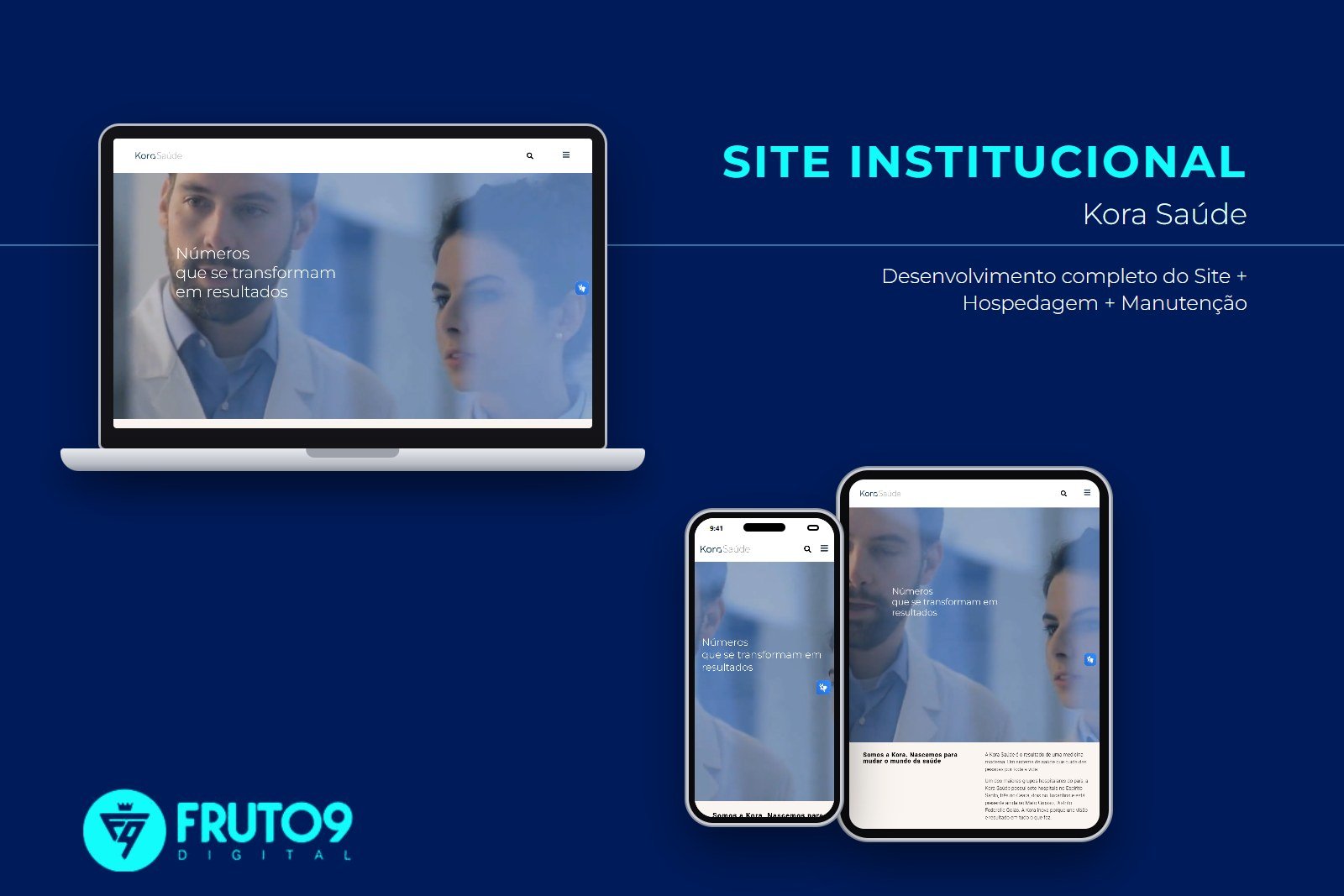 Site Institucional Kora Saúde - Fruto9 Digital