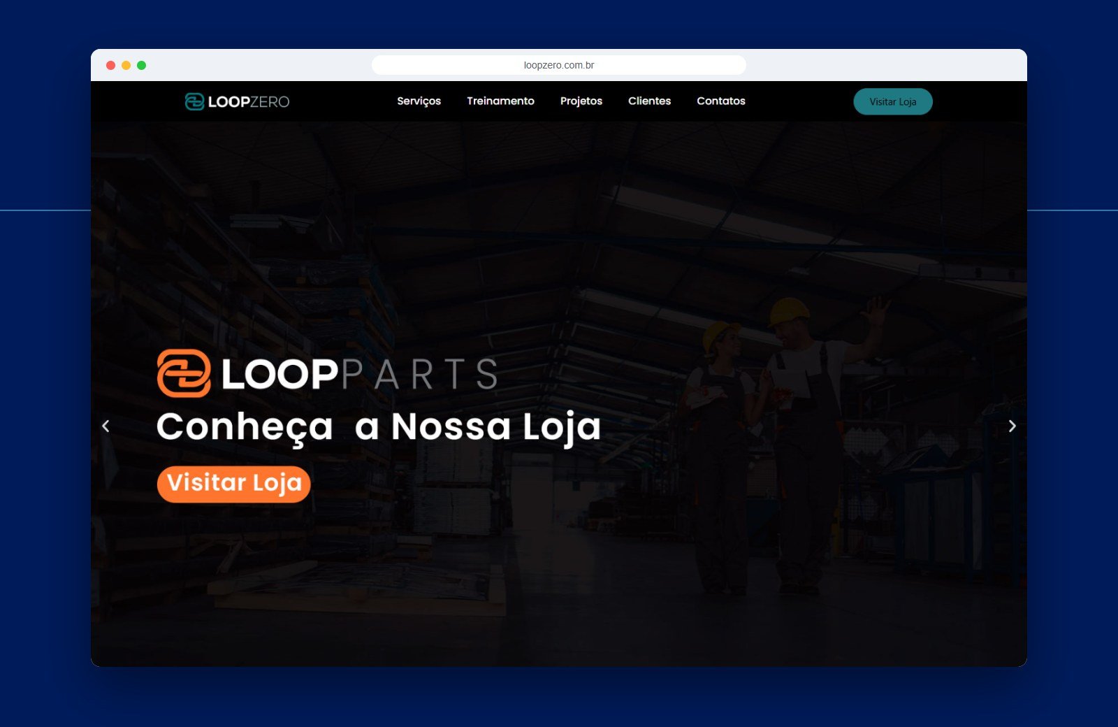 Página inicial do site Loopzero