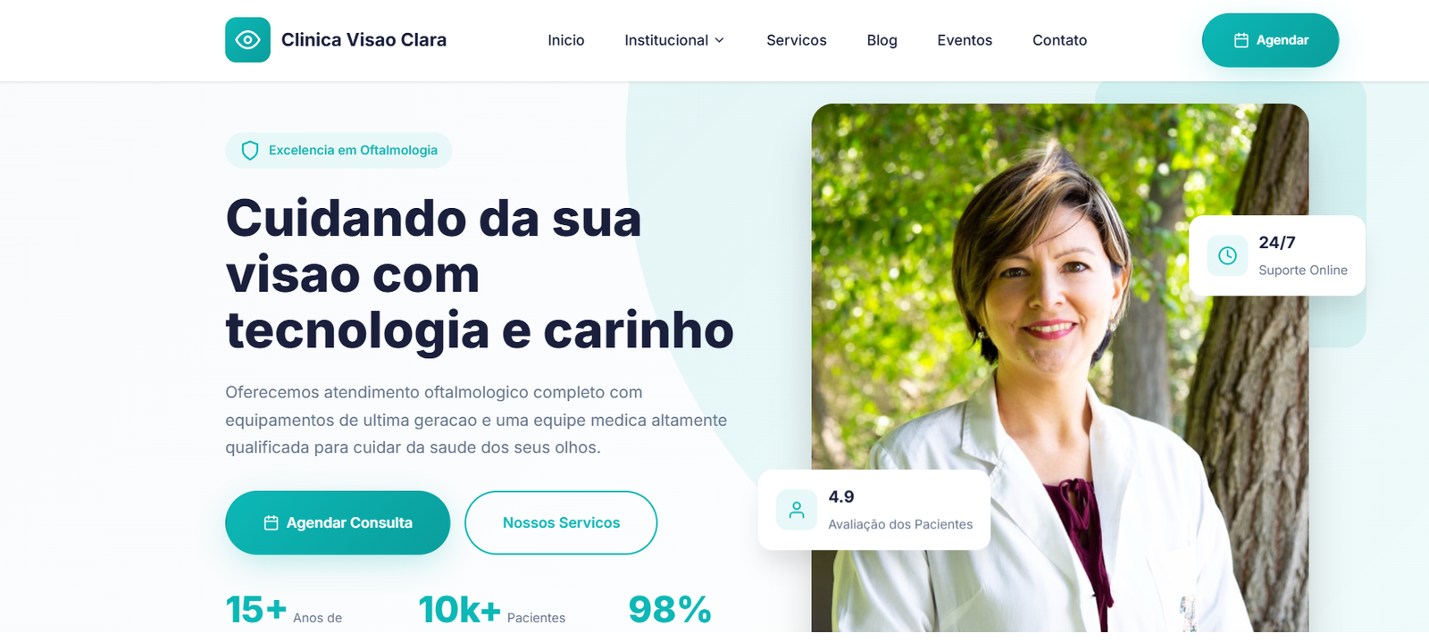 Template Clínica Com Dashboard